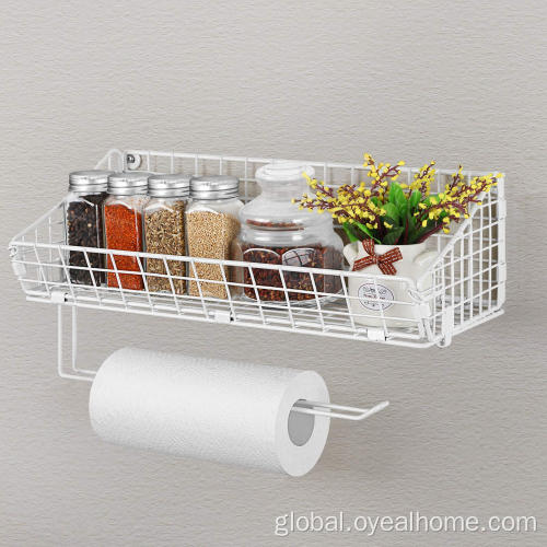 Iron Mesh Wall-Mounted Paper Rack Metal Wall-Mounted Paper Holder White (Set of Two) Factory